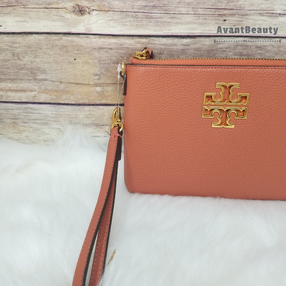Tramonto Tory Burch Large Britten Zip Pouch New - Picture 5 of 11